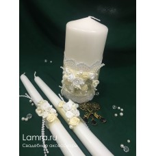 Свечи домашний очаг на свадьбу "Молочный шоколад"