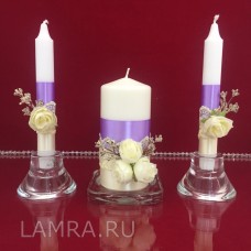 Свечи для семейного очага на свадьбу "Чароит"