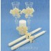 Свадебный набор для стола с подвязкой, букетом и подушкой для колец в  цвете айвори svst003 оптом