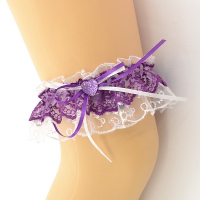 Подвязка фиолетово-белая, двойная pod075 оптом